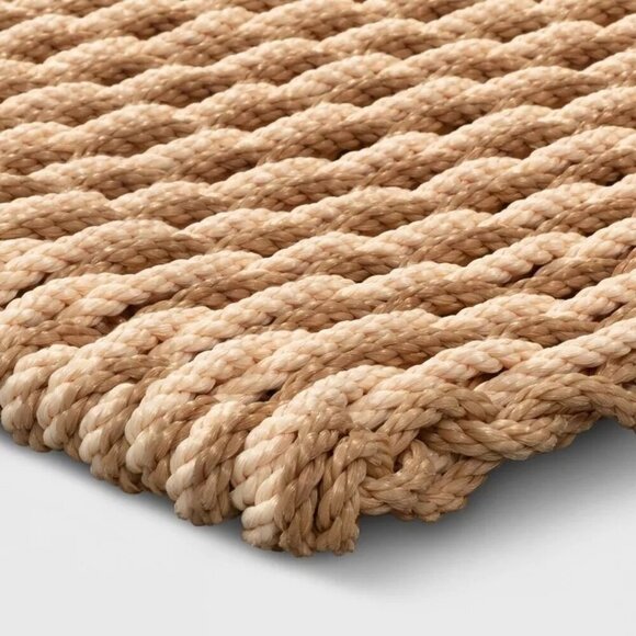 Threshold Studio McGee 1'6" x‎ 2'6" Basket Weave Poly Rope Outdoor Door Mat - Picture 3 of 7